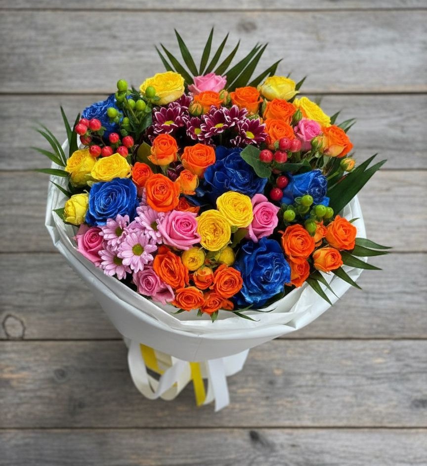 Букет цветов из: Розы и Хризантемы в Илек