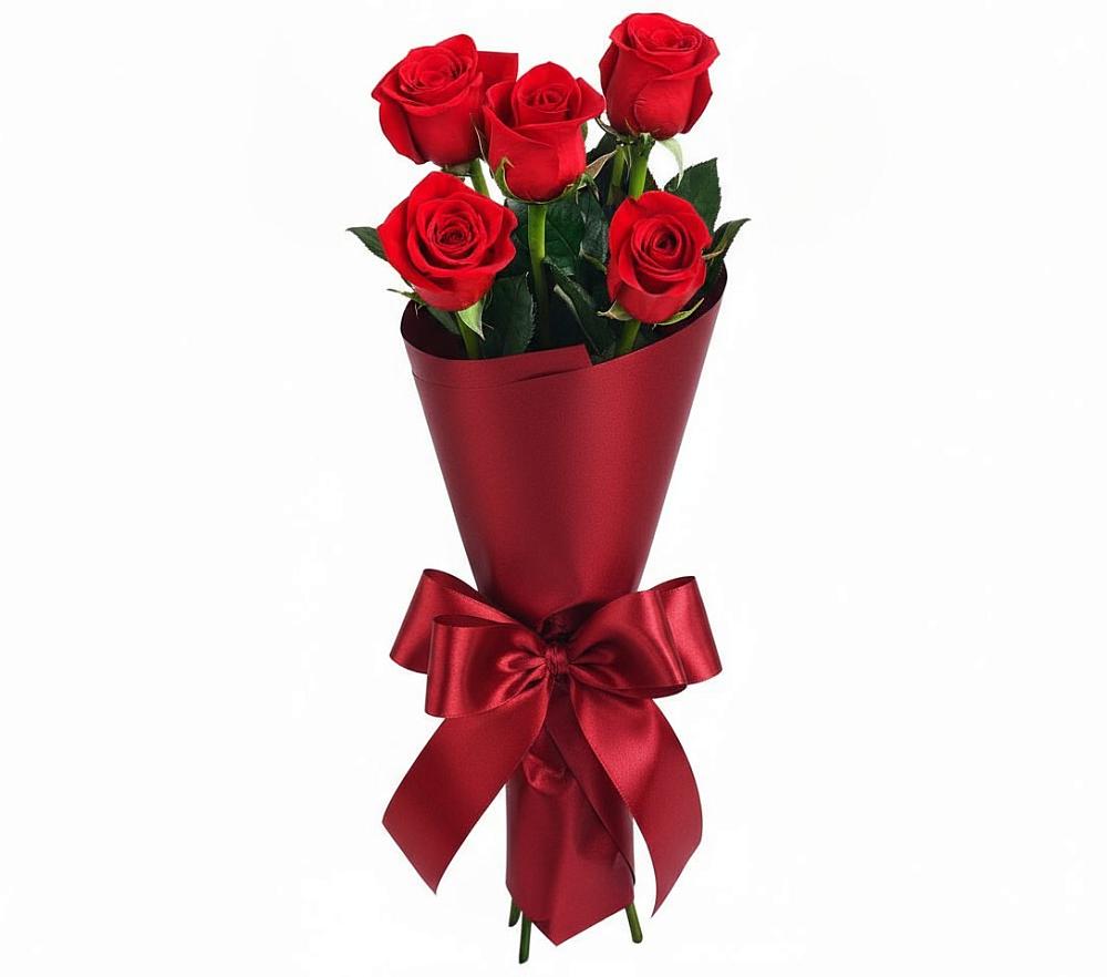 Букет 5 Красных роз Эдлесс Лав в Илек