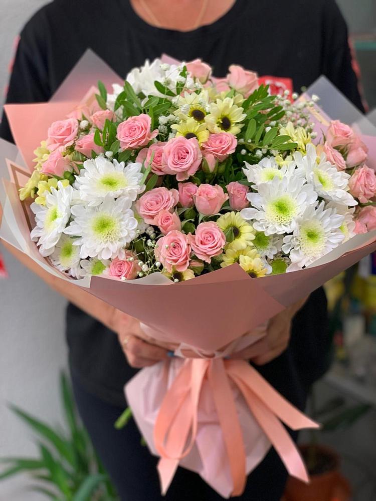 Букет цветов из: Розы и Хризантемы в Илек