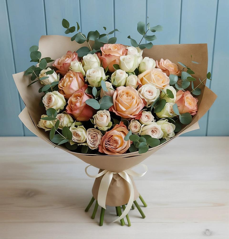 Букет цветов из: Альстромерии и Розы в Илек