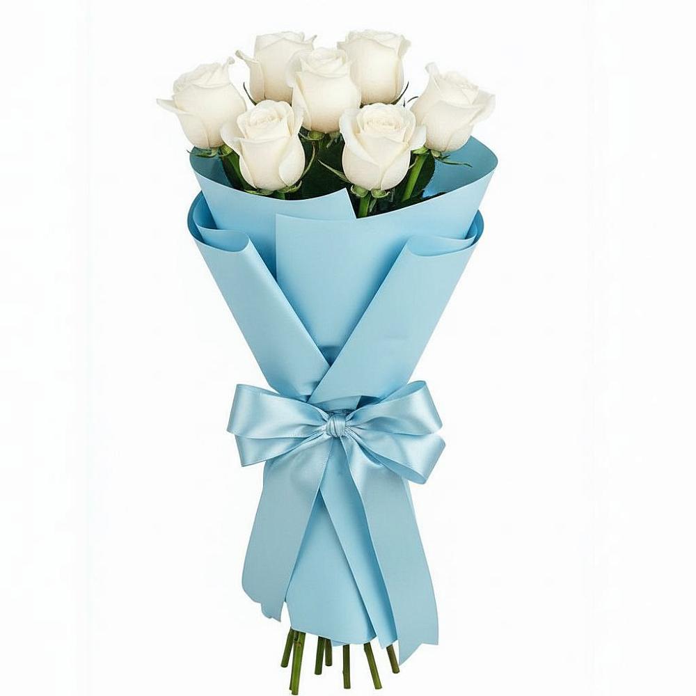 Букет 7 белых роз Проуд в Илек