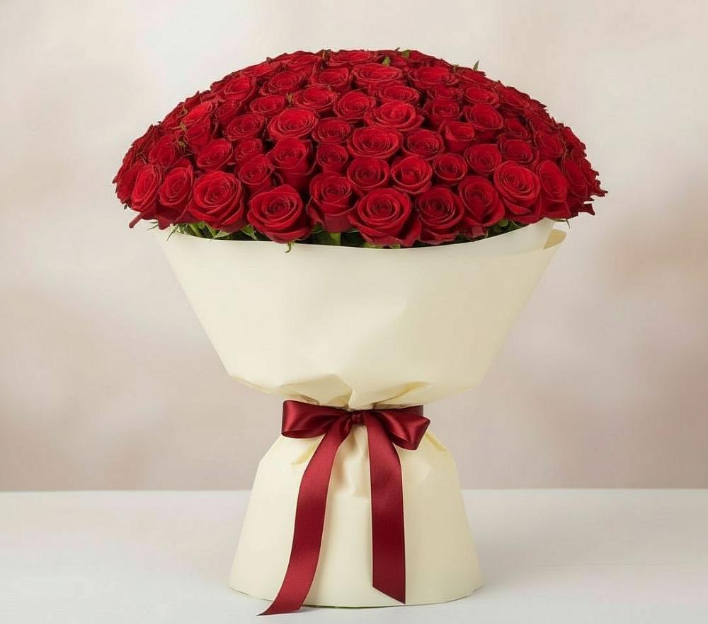 Букет 101 Красная роза Милано в Илек