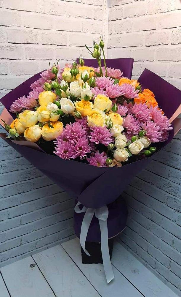 Букет цветов из: Хризантемы и Розы в Илек