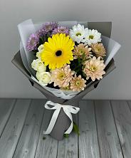 Букет цветов из:  Розы, Герберы и Хризантемы в Илек