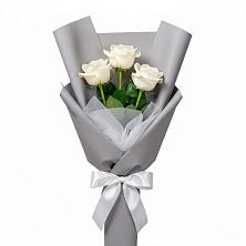 Букет 3 белые розы в Илек