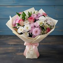 Букет цветов из:  Хризантемы, Альстромерии и Розы в Илек