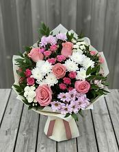 Букет цветов из:  Альстромерии, Гвоздики, Розы и Хризантемы в Илек