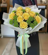 Букет цветов из:  Хризантемы и Розы в Илек