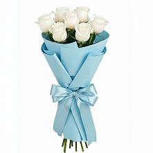 Букет 7 белых роз Проуд в Илек