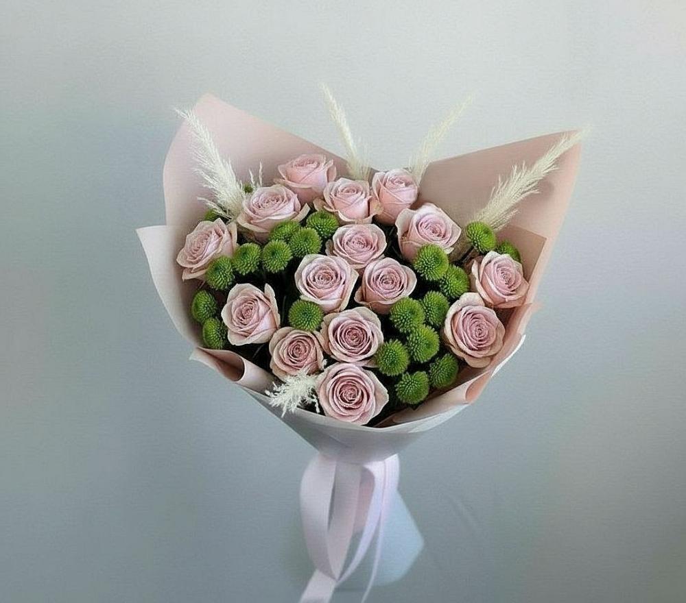 Букет цветов из: Розы и Хризантемы в Илек