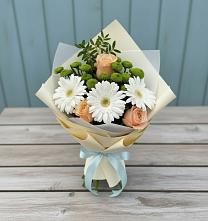 Букет цветов из:  Герберы, Розы и Хризантемы в Илек