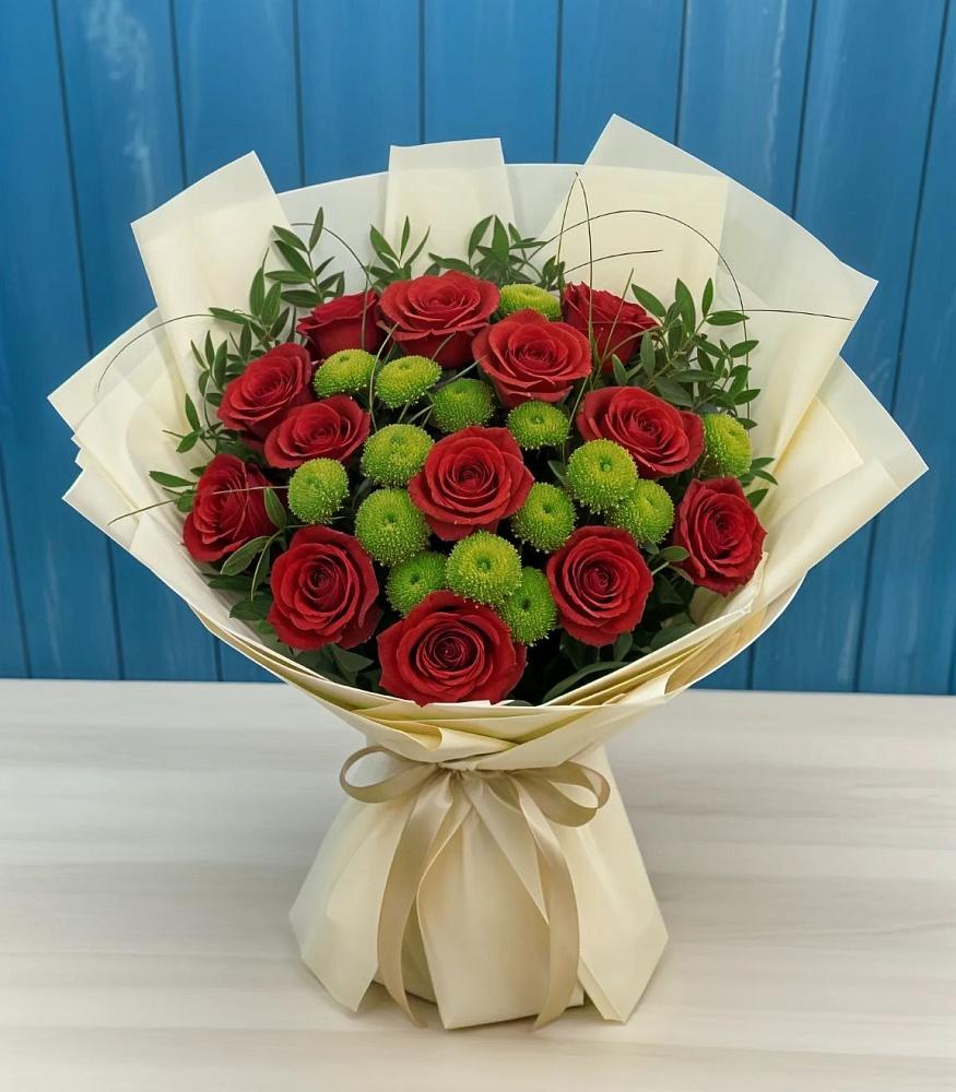 Букет цветов из: Розы и Хризантемы в Илек